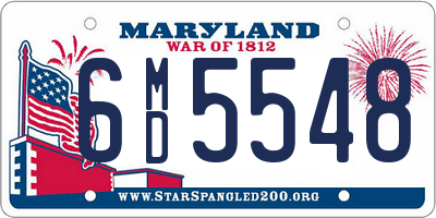 MD license plate 6MD5548