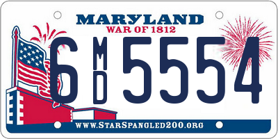 MD license plate 6MD5554