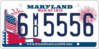 MD license plate 6MD5556