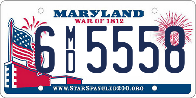 MD license plate 6MD5558
