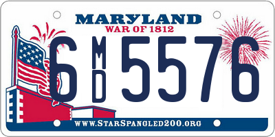MD license plate 6MD5576