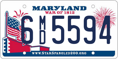 MD license plate 6MD5594