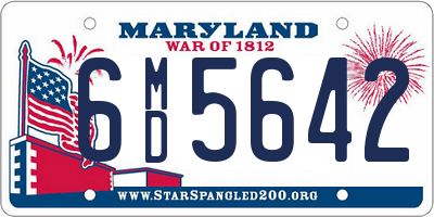 MD license plate 6MD5642