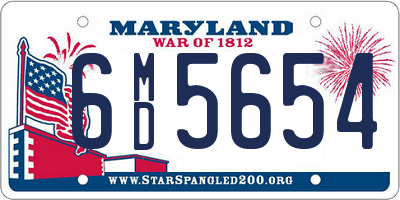 MD license plate 6MD5654