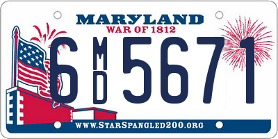 MD license plate 6MD5671