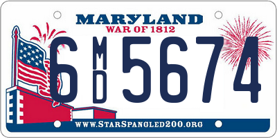 MD license plate 6MD5674