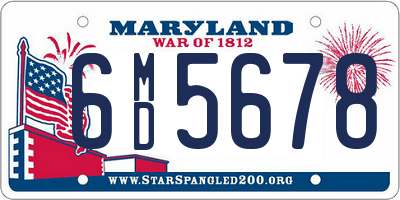 MD license plate 6MD5678