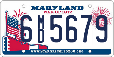 MD license plate 6MD5679