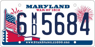MD license plate 6MD5684