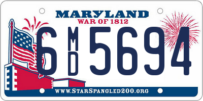 MD license plate 6MD5694