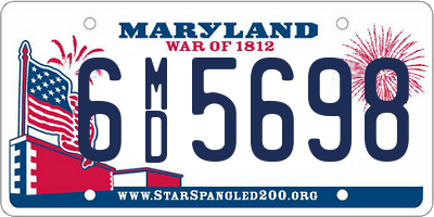 MD license plate 6MD5698