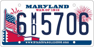 MD license plate 6MD5706