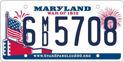 MD license plate 6MD5708