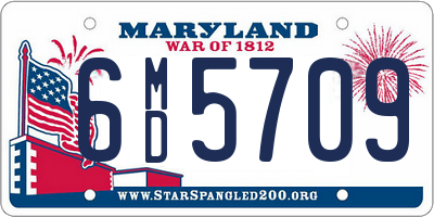 MD license plate 6MD5709