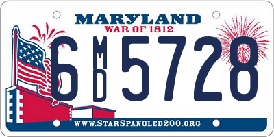 MD license plate 6MD5728