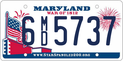 MD license plate 6MD5737