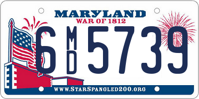 MD license plate 6MD5739
