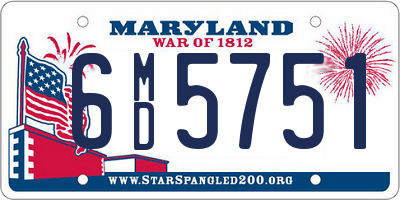MD license plate 6MD5751