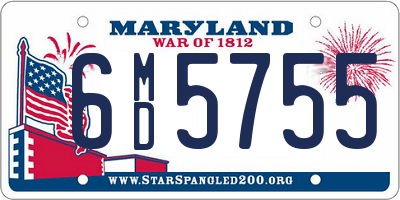 MD license plate 6MD5755