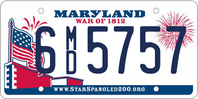 MD license plate 6MD5757