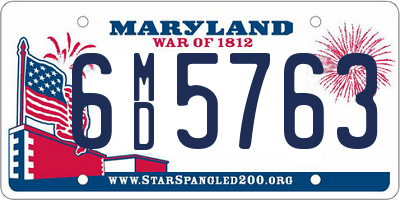 MD license plate 6MD5763