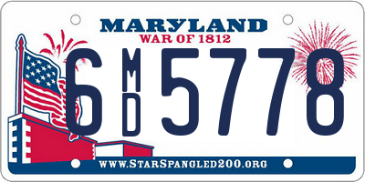 MD license plate 6MD5778