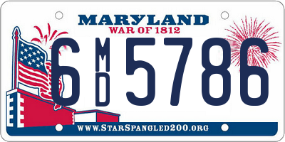 MD license plate 6MD5786