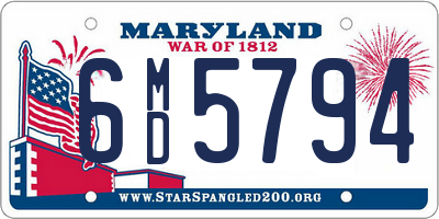 MD license plate 6MD5794