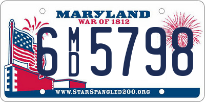 MD license plate 6MD5798