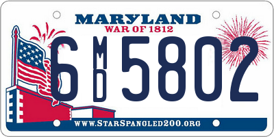 MD license plate 6MD5802
