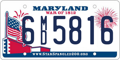 MD license plate 6MD5816