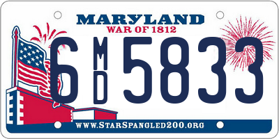 MD license plate 6MD5833