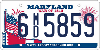 MD license plate 6MD5859