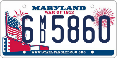 MD license plate 6MD5860