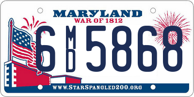 MD license plate 6MD5868