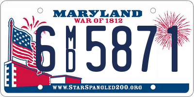 MD license plate 6MD5871