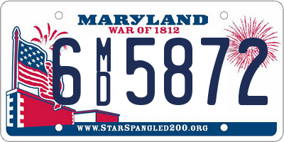 MD license plate 6MD5872