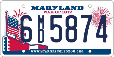 MD license plate 6MD5874