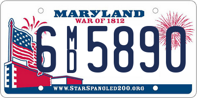 MD license plate 6MD5890