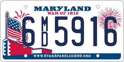 MD license plate 6MD5916