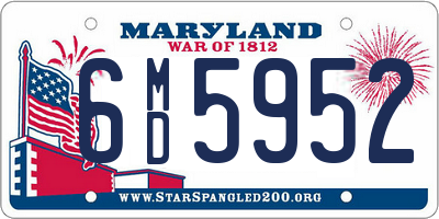 MD license plate 6MD5952