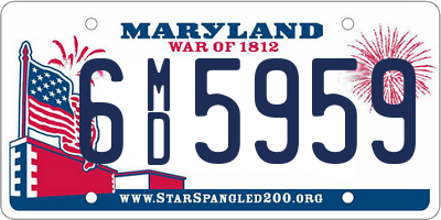 MD license plate 6MD5959