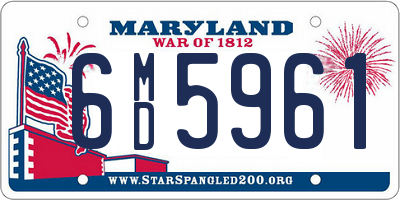 MD license plate 6MD5961