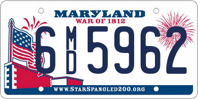 MD license plate 6MD5962