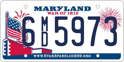 MD license plate 6MD5973