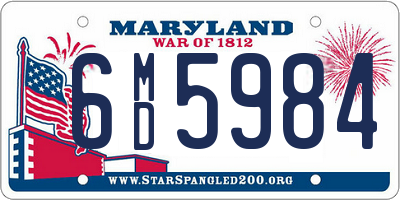 MD license plate 6MD5984