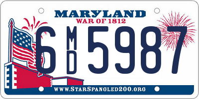 MD license plate 6MD5987