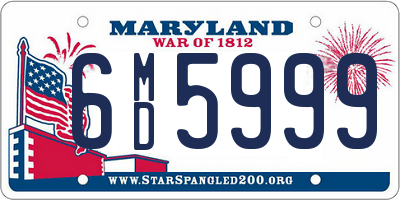 MD license plate 6MD5999