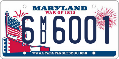 MD license plate 6MD6001