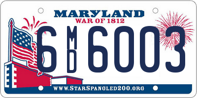 MD license plate 6MD6003